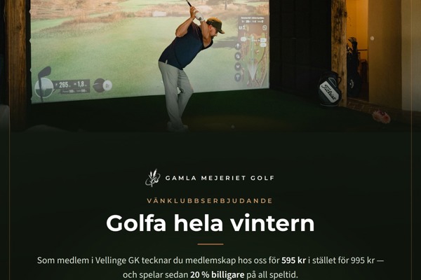 Vänklubbsavtal med Gamla Mejeriet Golf